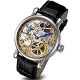 Rougois Skeleton Hand Wind Mechanical Two-Tone Watch RMS43G