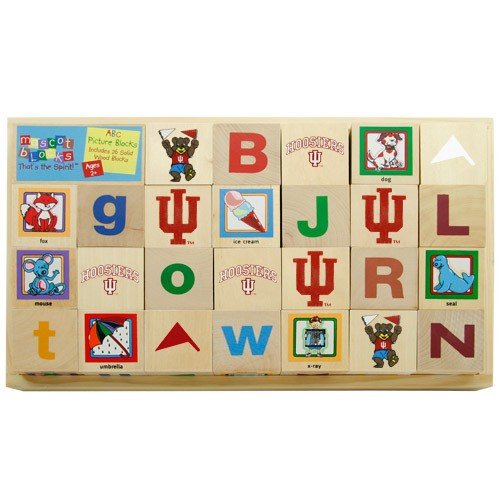 Mascot Wooden Blocks - Indiana Hoosiers