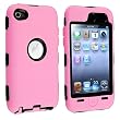 Hybrid Case compatible with Apple® iPod touch® 4th Generation, Black Hard / Pink Skin