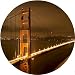 City Landmark 2.25 inch Large Badge Style Round Keyring Golden Gate Bridge San Francisco