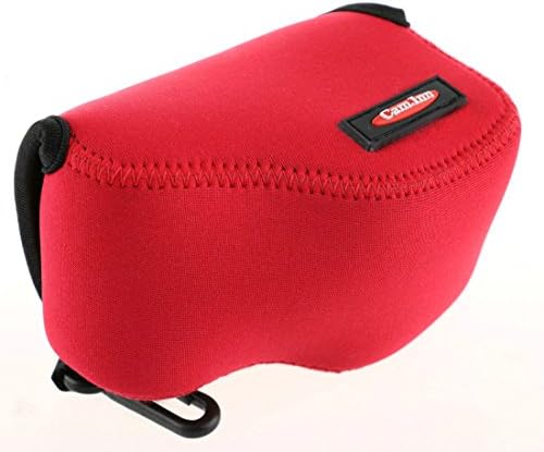 Cam.Inn Compact Neoprene Camera Case (Red) Bag Accessories for Sony ILCE-a5000 A5100 Compatible with a6000 (16-50mm Lens only)