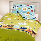 Monster Fun Funky Multi Coloured Reversible Single Duvet Quilt Cover Bedding Set