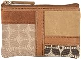 Fossil Wallet - Pop Stitch Zip Coin (Color: Multi Brown)