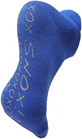 SNOX Non-Slip Non-Skid Socks (X-Large, Royal Blue/Grey)