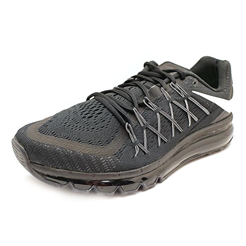 Nike Air Max 2015 Men Round Toe Synthetic Black Running Shoe