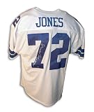 Ed "Too Tall" Jones Hand Signed Dallas Cowboys White Throwback Jersey Inscribed "SB XXII Champs"