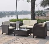Loungegruppe Gartenmöbel Polyrattan - BRAUN
