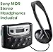 Sony Walkman Digital Tuning Portable Palm Size AM/FM Stereo Radio includes Sony MDR Stereo Headphones (Black)