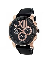 Mark Naimer Fashion Watch in Black Silicone Band with Rose Gold Color Stylish Dial and Mini Dial Displays