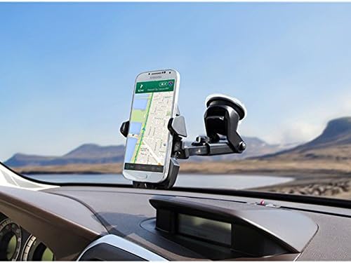 ETvalley One Touch 2 Car Mount Holder for iPhone 6(4.7) Plus(5.5) 5s 5c, Samsung Galaxy S6 Edge Plus S5 S4, Note 5 4 3, Google Nexus 5 4, G4-Retail Pack