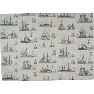 Study Of Ships Clippers etc 1800s Decoupage or Gift Wrap Paper 20 by 28 "~ A. Rossi