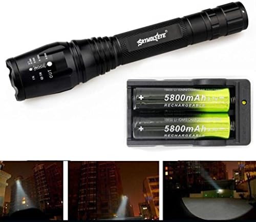 QLSC Zoomable 4000 Lumen 5 Modes CREE XML T6 LED Torch Lamp Light 18650 &amp; Charger