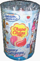 Chupa Chups Creamy Lollipops, Fortified - 100 Tub by SPANGLER CANDY COMPANY.