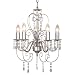 Vintage French Style Silver Effect 5 Way Chandelier Ceiling Light