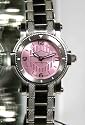 Harley-Davidson&reg; Bulova&reg; Women's Pink mother-of-pearl dial. Pink Crown accent. Luminous. All stainless steel. WR50m/165ft. 76L144
