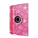Cellularvilla Case for Apple iPad Mini 1 (2012) 7.9â€â€ and Mini 2 (2013 Edition) 7.9â€â€ Retina Display 360 Degree Rotating Pink Glitter Pu Leather Flip Folio Stand Cover with Auto Wake/Sleep Feature