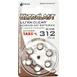 Ultra-Clear Hearing Aid Batteries - Size 312