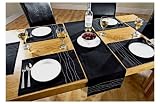 Electronics : Black and White Wavy Lines Runner Set.