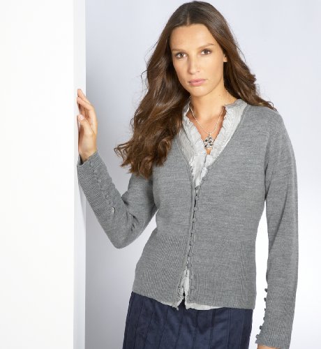 Per Una Long Sleeve Fabric Covered Button Cardigan