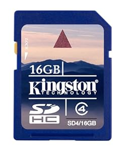 Kingston 16 GB Class 4 SDHC Flash Memory Card SD4/16GB