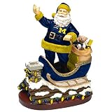 Michigan Wolverines NCAA Rooftop Santa Figurine