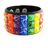 New Triple and Double Studded Punk Rock Wristband Bracelets Multi Color
