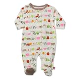 Zutano Baby-Girls Newborn Little Farm Organic Footie, Oats, Newborn