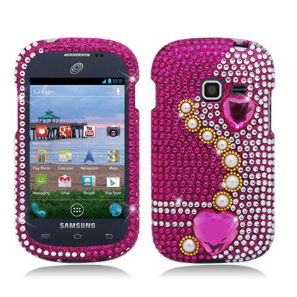 [Buy World] for Samsung Galaxy Centura S738c (Straight Talk) Luxury Full Diamond, Pearl Pink