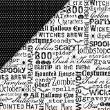 Deja Views - C-Thru - Little Yellow Bicycle - Trick or Treat Collection - Halloween - 12 x 12 Double Sided Black Metallic Paper - Halloween Words, CLEARANCE