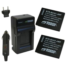 Wasabi Power Battery and Charger Kit for Panasonic DMW-BCH7, DMW-BCH7PP, DMW-BCH7E, Lumix DMC-FP1, DMC-FP2, DMC-FP3, DMC-FT10, DMC-TS10