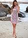 Floerns Women's Keyhole Printed Halter Neck Shift Mini Dress Pink M