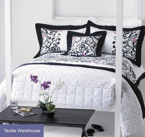 Linda Barker Calista Black King Size Quilt Duvet Cover Set