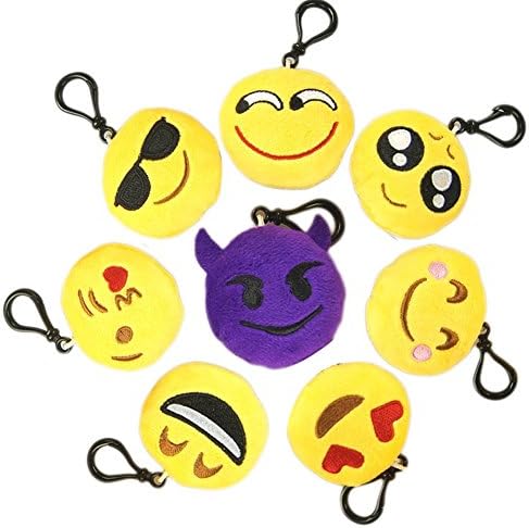 8Pcs Mini Emoji Cushion Toy,Soft Emoji Keychain Toys Gift Bag Accessory Emoji Keychain-Style 4