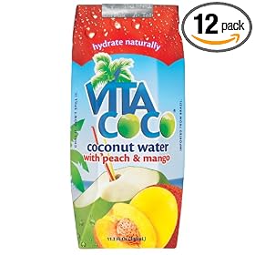 Vita Coco Coconut Water with Peach & Mango, 11.1-Ounces Containers (Pack of 12)