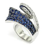 Irresistibly Chic Blue Sapphire & CZ Pav Ring