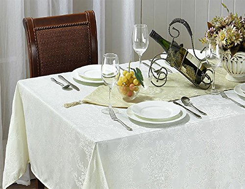 RT Designers Collection Wentworth Jacquard Tablecloth and Runner Set, 60 x 120