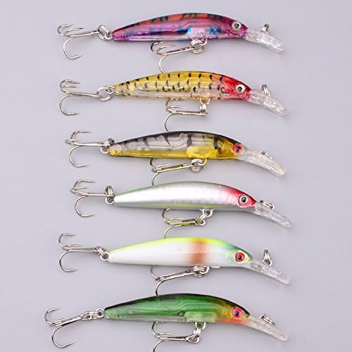 Fishing Baits Set Lot Minnow Fishing Lure Crank Bait Hooks Bass Crankbait Tackle 7cm/3.9g #6pcs #12pcs #18pcs (6)