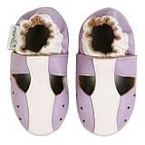 Momo Baby Soft Sole Baby Sandal Shoes - T-Strap Purple 6-12 Months