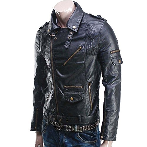 Prim leather Men's Lambskin Leather Bomber Biker Jacket