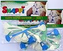 Snappi Cloth Diaper Fasteners - Pack of 10 (4 Mint Green, 4 White, 2 Blue)