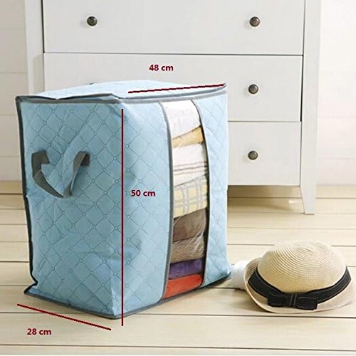 Gray Large Size Foldable Storage Bag Clothes Blanket Closet Sweater Organizer Box Home