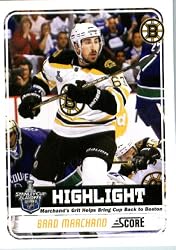 2011/12 Score Hockey Card # 500 Brad Marchand Boston Bruins In Protective Display Case !