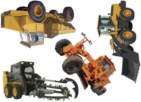Easy Stick 4 Piece Construction Equipment - Vinyl Wall Art Decals