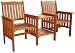 HARDWOOD GARDEN COMPANION DUO LOVE SEAT BENCH CHAIR