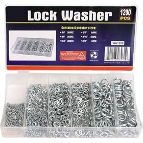 Lock Washer Assortment - SAE Sizes - 1200 Piece