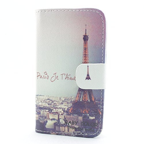 piaopiao fashion PU leather wallet credit card flip skin Case cover for Huawei Ascend G610 (eiffel)