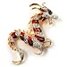 Huge Ornate Crystal Enamel Chinese Dragon Brooch (Gold Tone)