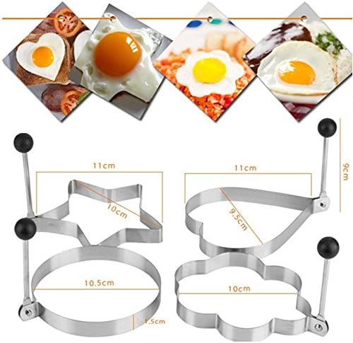 Ekusoft Omelette Mold Stainless Steel Pancake Model 4 Style Sets Kitchen Tool