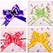 UDTEE Elegant/Beautiful/Festival Medium Size Red/Pink/Rose/Yellow/Green/Blue/Purple Color(Random Colors) PVC Pull Bows/Christmas Gift Knot with Ribbon Strings to Wrap the Box or Floral Decoration,Pack of 100