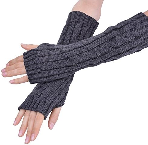 Women's Arm Warmers Long Gloves Hand Knitted Half Warmer Glove For Women